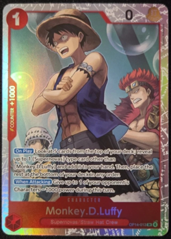ONE PIECE Card Game English Monkey D. Luffy OP14-013 SR The Azure Sea's Seven - Image 1