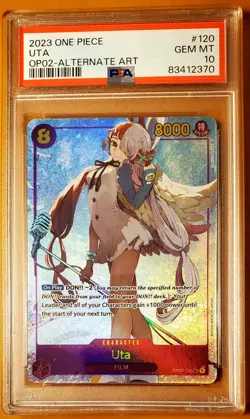 One Piece Uta Secret Rare ALT ART OP02-120 Paramount War English PSA 10 Gem Mint - Image 1