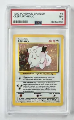 1999 Pokemon Spanish Base Set Clefairy Holo 5/102 PSA 7 - Image 1