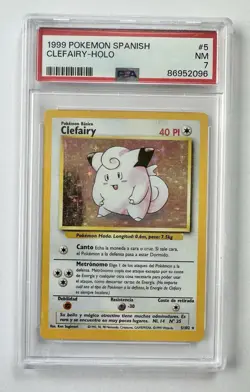 1999 Pokemon Spanish Base Set Clefairy Holo 5/102 PSA 7 - Image 3
