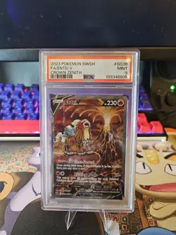 PSA 9 - Entei v Crown Zenith Galarian Gallery Ultra Rare Pokemon TCG GG36/GG70 - Image 1