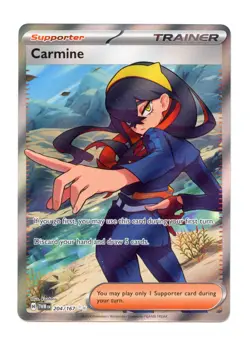 Carmine 204/167 Ultra Rare Holo SV06: Twilight Masquerade Pokemon TCG NM - Image 1