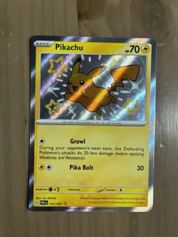 ✨Pokemon Pikachu TCG Baby Shiny Holo Rare Card Paldean Fates 131/091✨ NM - Image 1