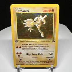 Hitmonlee 1st Edition Fossil Holo Rare 7/62 1999 Pokemon TCG MP/LP - Image 1