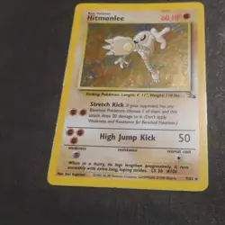 Hitmonlee Holo Fossil 7/62 Unlimited Rare Pokemon LP Condition - Image 2