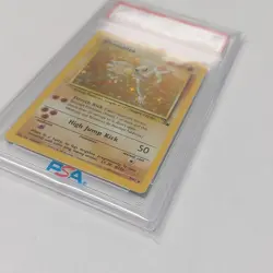 1999 Pokemon Fossil Hitmonlee Holo Unlimited #7/62 PSA 8 NM-MT - Image 3