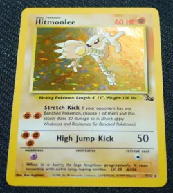 Hitmonlee 7/62 Holo Rare Unlimited Fossil Set 1999 - Pokemon Card TCG (NM) - Image 3