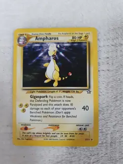 Ampharos Neo Genesis Holo Pokemon TCG Card 1/111 Vintage Holographic - Image 1