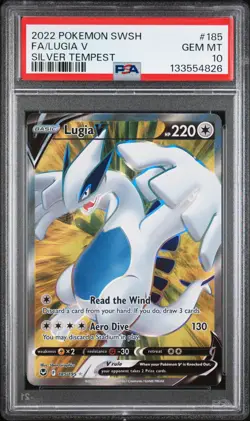 2022 POKEMON SWORD & SHIELD SILVER TEMPEST #185 FULL ART/LUGIA V PSA 10 - Image 1