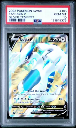 2022 POKEMON SWORD & SHIELD SILVER TEMPEST #185 FULL ART/LUGIA V PSA 10 - Image 1