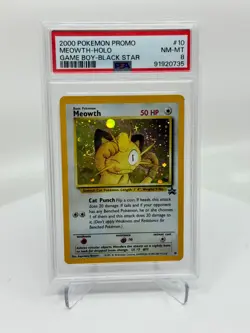 2000 Pokemon Game Boy Black Star Promo, Meowth Holo Promo #10 [PSA 8] - Image 1