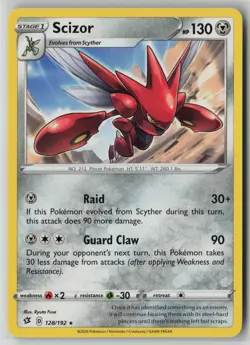 Scizor 128/192 Pokemon Rebel Clash Rare Near Mint Card (NM) 1 - Image 1
