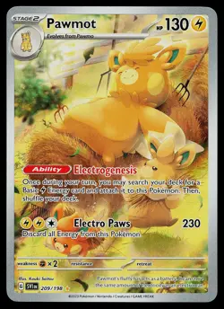 Pokemon Card - Pawmot Scarlet & Violet Base Set 209/198 Holo Illustration Rare - Image 1