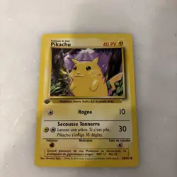 FRENCH Pikachu Base Set #058/102 1st Edition Common Pokemon Card R2-254 - Image 1