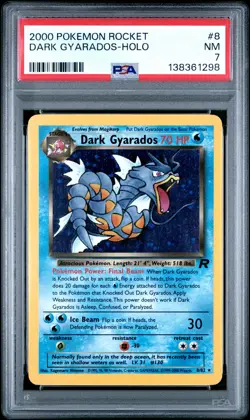 2000 POKEMON ROCKET #8 DARK GYARADOS-HOLO PSA 7 - Image 1