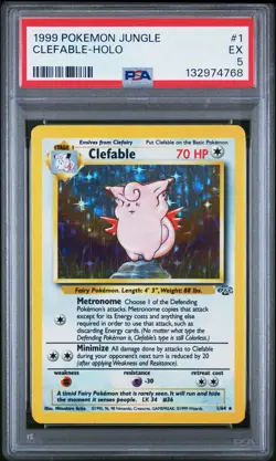 1999 POKEMON JUNGLE #1 CLEFABLE-HOLO PSA 5 - Image 1