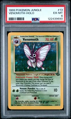 1999 POKEMON JUNGLE #13 VENOMOTH-HOLO PSA 6 - Image 1
