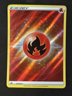 Fire Energy (Texture Full Art) 153/159 Crown Zenith Holo Pokemon - Image 1