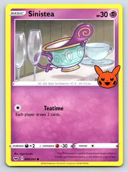 Sinistea Promo Pokemon Stamped Halloween Trick or Trade 089/202 NM - Image 1