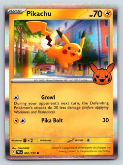 Pikachu Holo Common Pokemon Halloween 2023 Trick or Trade 062/193 NM - Image 1