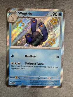 Pokemon TCG Wugtrio Scarlet & Violet: Paldean Fates 122/091 Holo Baby Shiny MINT - Image 2