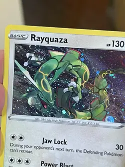 POKEMON RAYQUAZA SWSH029 BLACK PROMO STAR COSMOS WITH SWIRL HOLOFOIL NM CARD - Image 3