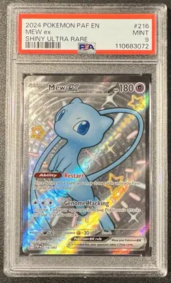 Pokemon Mew ex SV: Paldean Fates 216/091 Shiny Ultra Rare Holo PSA 9 - Image 1
