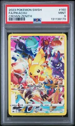 PSA 9 Pikachu Crown Zenith Alternate Art 160/159 Pokemon Card FA 2023 - Image 1