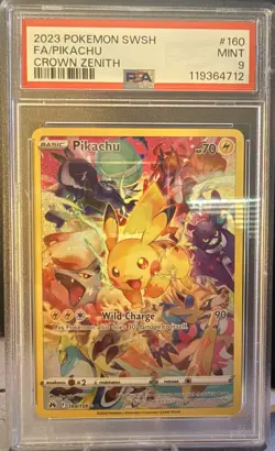 PSA 9 Pikachu 160/159 Full Art Secret Rare Crown Zenith 2023 Pokemon Card - Image 5