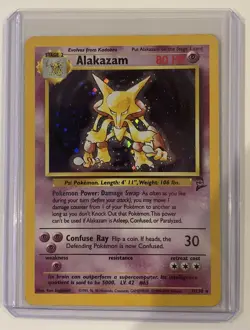 Pokemon TCG Base Set 2 - Alakazam (1/130) Vintage Holo Swirl - Image 1