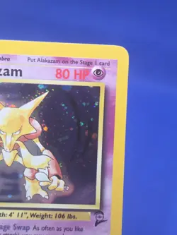 Vintage Pokemon WOTC Base Set 2 Alakazam 1/130 Holo Rare W/ Swirl MP - Image 3