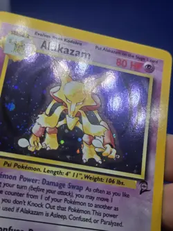 Vintage Pokemon WOTC Base Set 2 Alakazam 1/130 Holo Rare W/ Swirl MP - Image 5