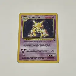 Vintage Pokemon Alakazam Holo Rare Base Set 2 1/130 MP - Image 1