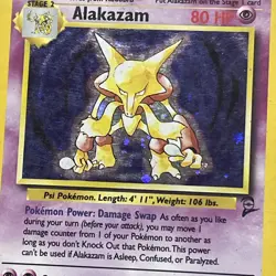 Vintage Pokemon Alakazam Holo Rare Base Set 2 1/130 MP - Image 2