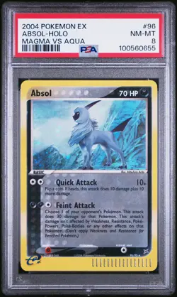 PSA 8 2004 POKEMON ABSOL HOLO 96/95 TEAM MAGMA VS TEAM AQUA - Image 1