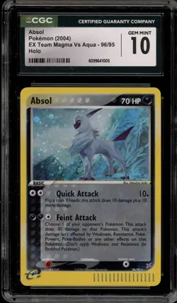 Pokemon Absol EX Team Magma Vs Aqua Holo Rare #96 CGC 10 Gem Mint - Image 1