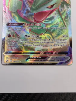 Rayquaza VMAX 102/159 Holo Sword & Shield Crown Zenith Pokemon TCG Card NM+ - Image 4