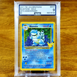 Pokemon Celebrations Classic Collection Blastoise 2/102 AGS Mint 9 Holo 2021 - Image 1