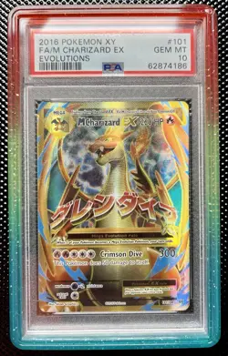 Pokemon TCG PSA 10 Mega Charizard EX Full Art Holo 101/108 XY Evolution GEM MINT - Image 1