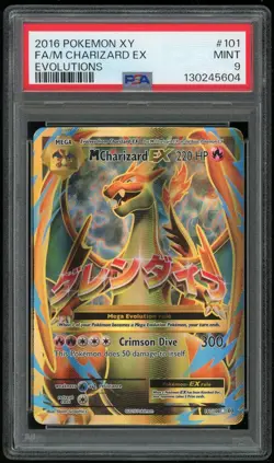 Pokemon TCG Mega Charizard EX Holo Ultra Rare Full Art XY Evolutions #101 PSA 9 - Image 1