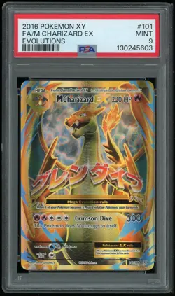 Pokemon TCG Mega Charizard EX Holo Ultra Rare Full Art XY Evolutions #101 PSA 9 - Image 1