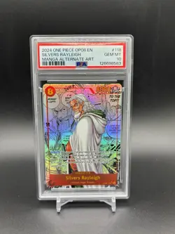 One Piece CCG Silvers Rayleigh Manga Alternate Art OP08-118 PSA 10 Gem Mint - Image 1