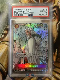 One Piece Silvers Rayleigh Alternate Art Manga OP08-118 Japanese - PSA 10 🔥 - Image 1