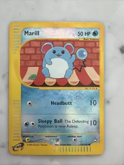 #2 Marill 53/147 Aquapolis 2002 Reverse Holo E-Series Vintage Pokemon Card TCG - Image 1