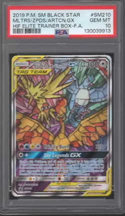 POKEMON HIDDEN FATES MOLTRES ZAPDOS ARTICUNO GX ETB PROMO CARD #SM210 PSA 10 - Image 1