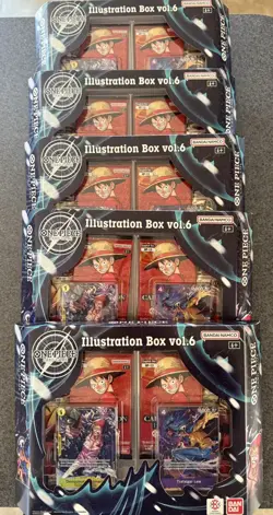 Bandai Trading Card Games One Piece Illustration Box Vol 6 (IB06) In Hand 5x LOT - Image 1