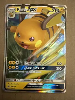 Pokemon TCG Raichu GX SM213 Full Art Rare Holo Black Star Promo Card - Image 1