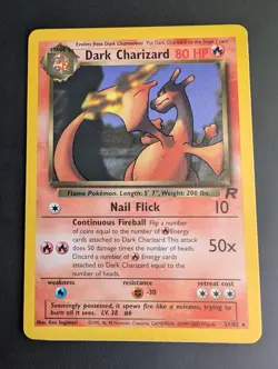 Pokemon TCG Dark Charizard Non-Holo Card 21/82 Team Rocket - Image 1