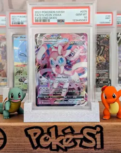 PSA 10 Sylveon VMAX 075/203 Evolving Skies Rare Holo Pokemon Card - Gem Mint - Image 1