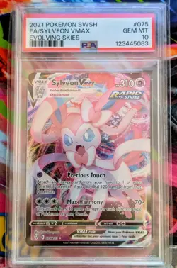 PSA 10 Sylveon VMAX 075/203 Evolving Skies Rare Holo Pokemon Card - Gem Mint - Image 2